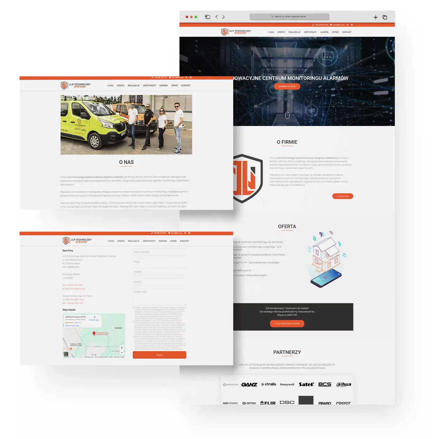 Projekt strony internetowej JLN Technology